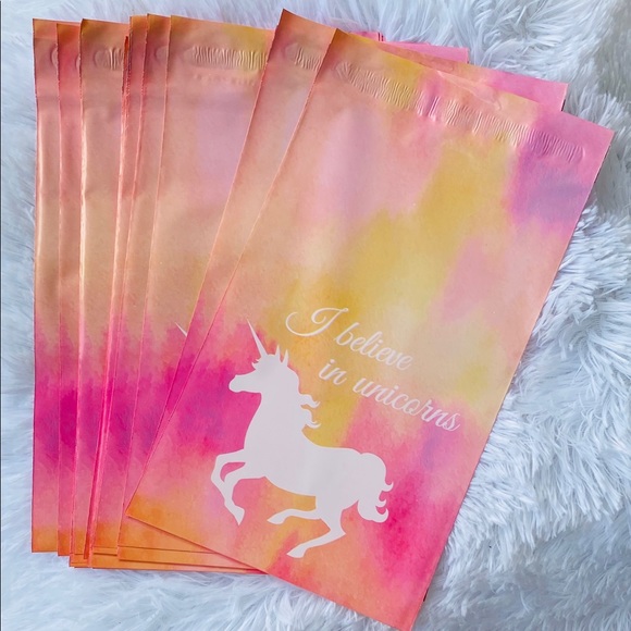 20 6x9 Pink Unicorn Poly Mailers shipping bags 4/$20 - Picture 4 of 13